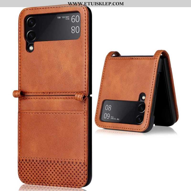 Futerały do Samsung Galaxy Z Flip 4 Etui Folio Etui Na Karty W Stylu Vintage Ze Skóry